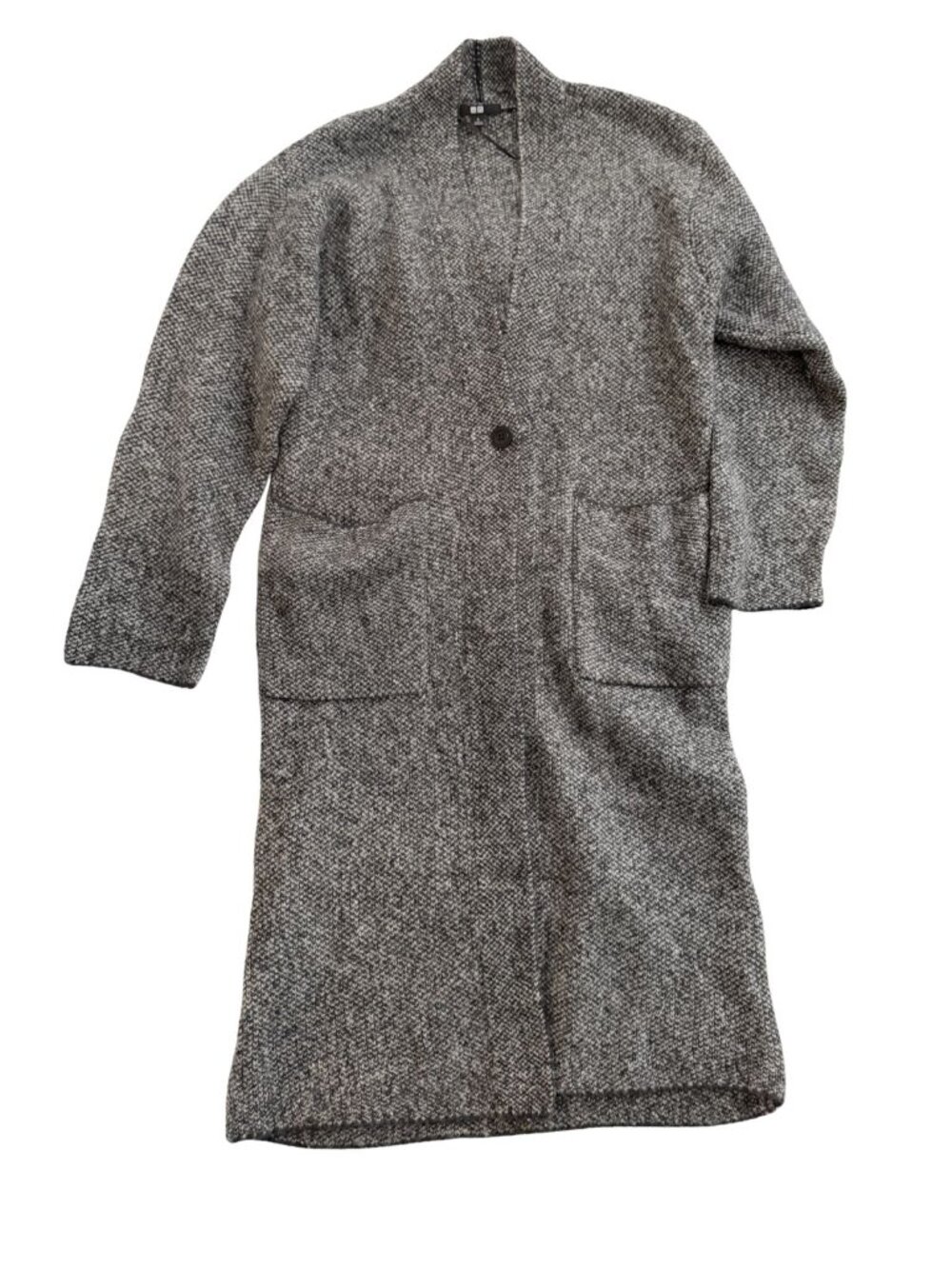 Uniqlo Grey Marl Mixed Knit Long Cardigan Coat / Coatigan